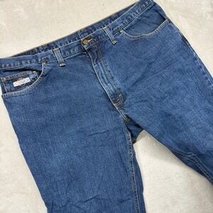 Diamond Gusset Jeans Mens 44x31 Blue‎ Straight leg Medium Wash Denim Made In USA